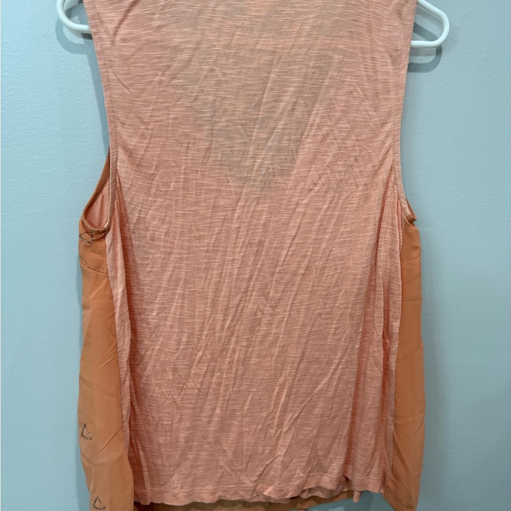 Akemi+ kin by Anthropologie- Orange Tie Front Tank Top with Sleeveless Design- L - Picture 2 of 5